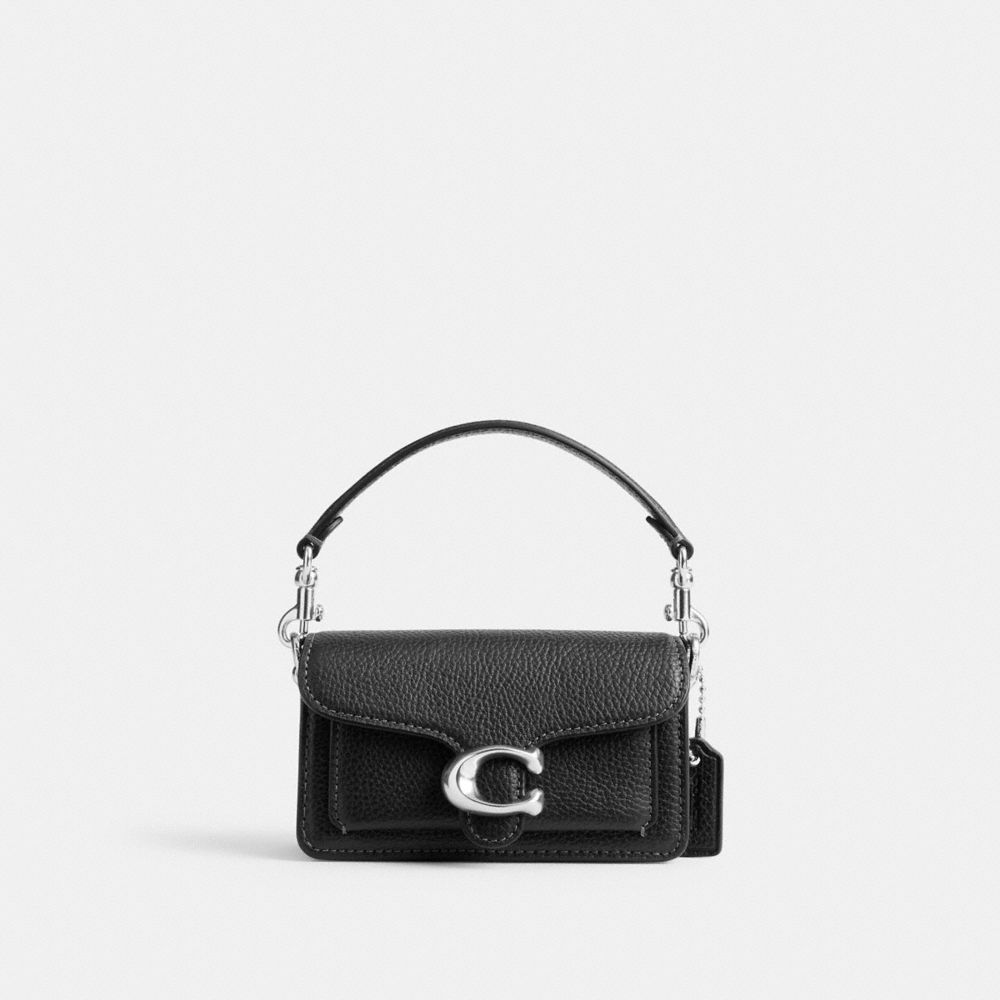 Coach Tabby Bag 12 Refined Pebble Leather/Silver/Black | COH865286