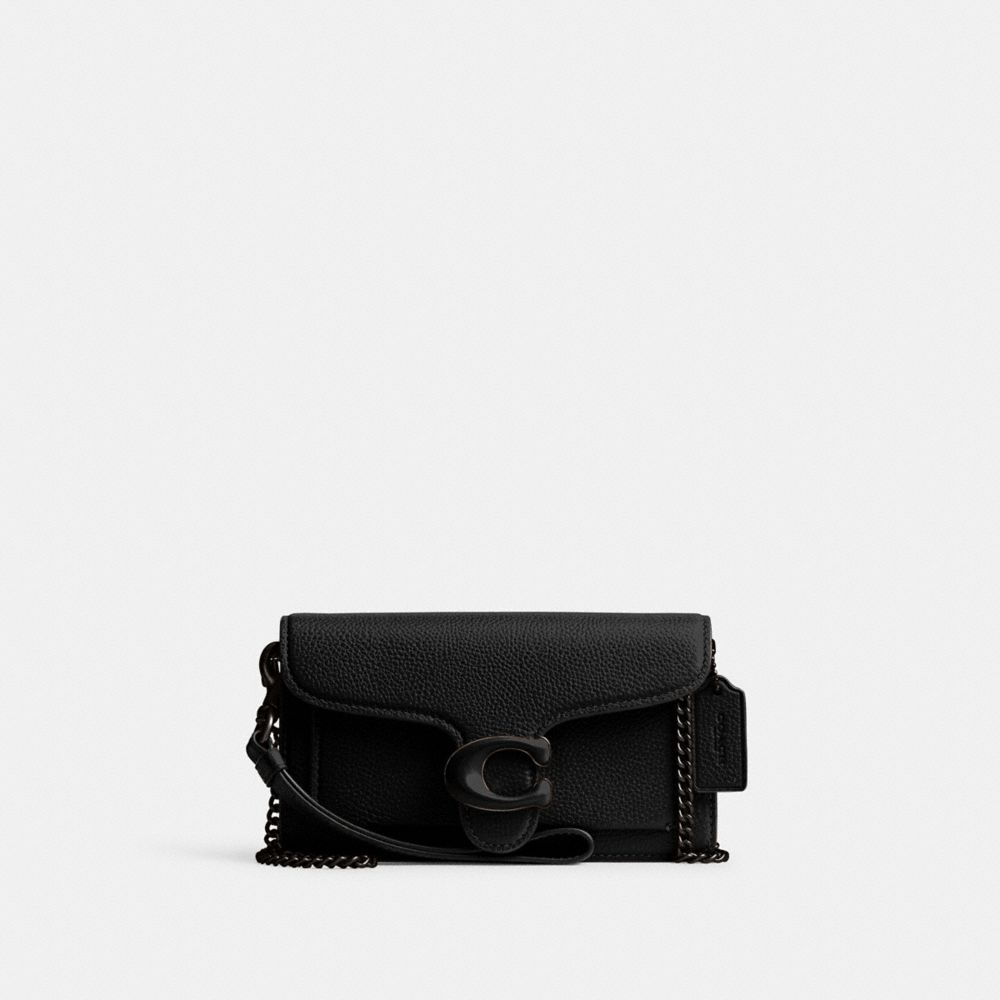 Coach Tabby Crossbody Wristlet Refined Pebble Leather/Pewter/Black | COH865625