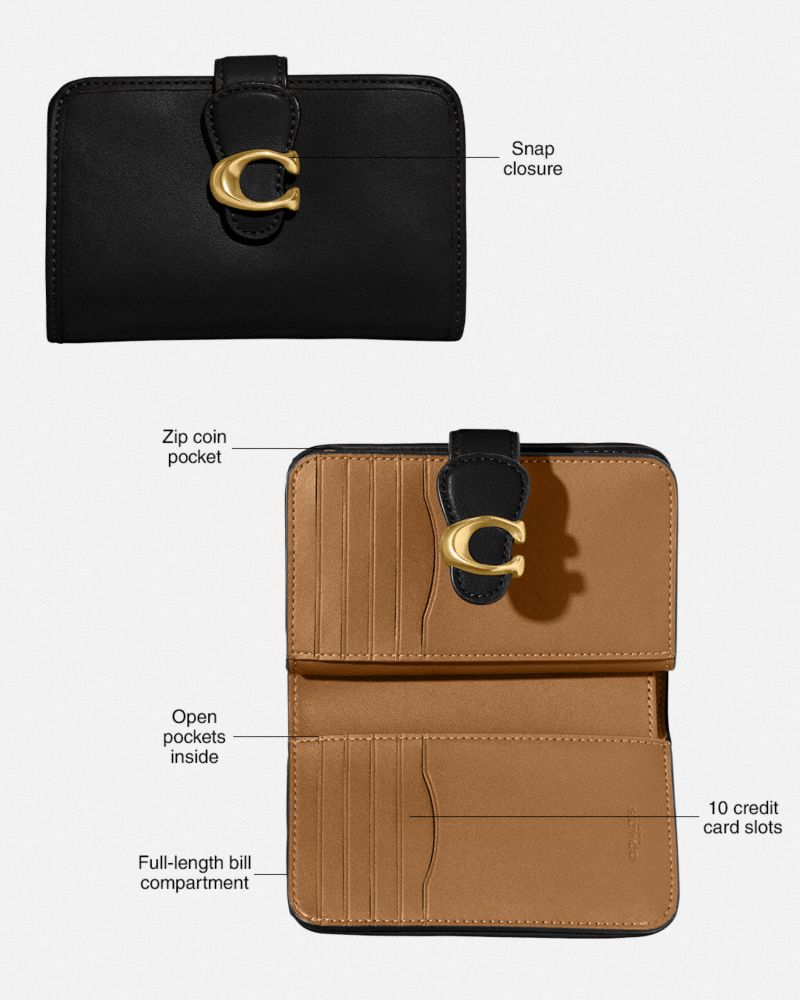 Coach Tabby Medium Wallet Smooth Leather/Silver/Canary | COH865484