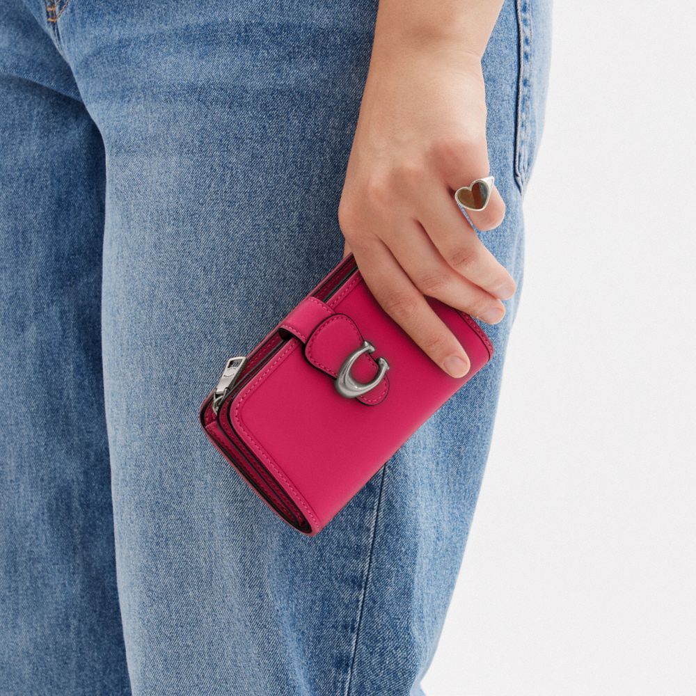 Coach Tabby Medium Wallet Smooth Leather/Silver/Dragonfruit | COH865527