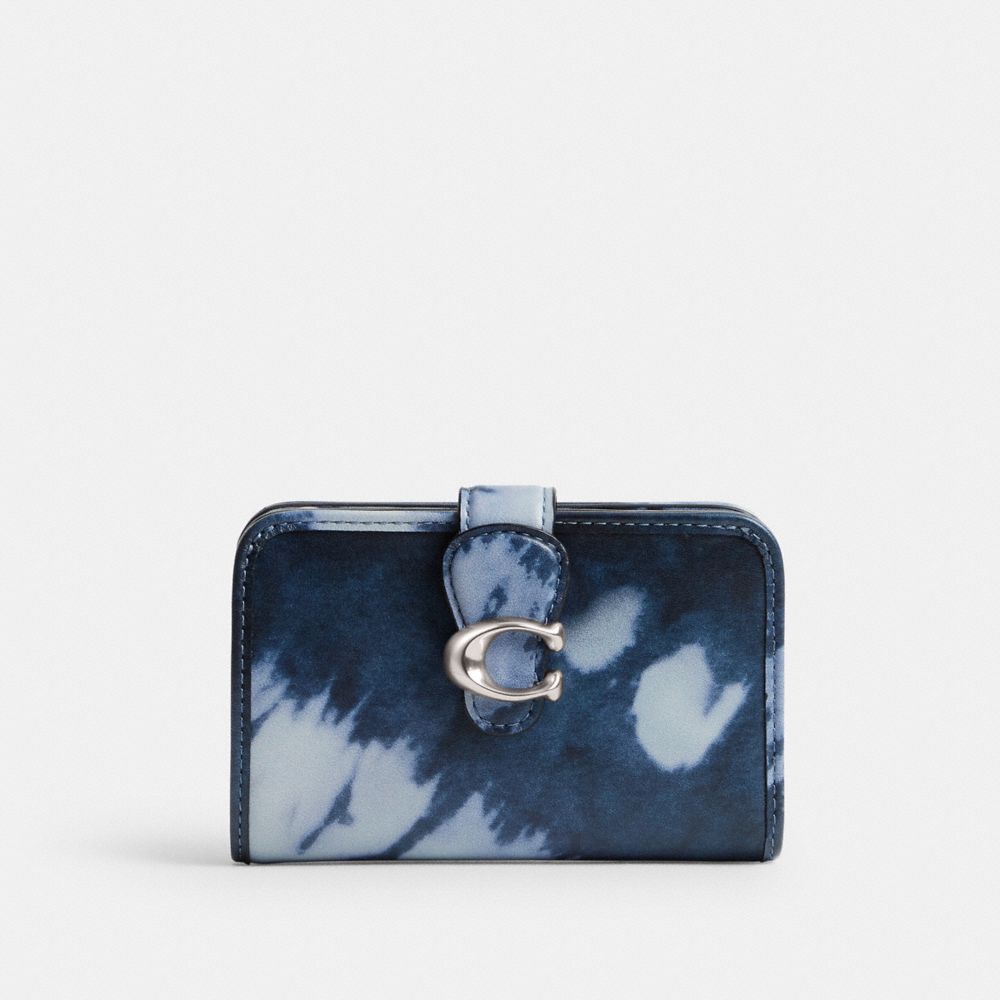 Coach Tabby Medium Wallet With Tie Dye Print Leather/Silver/Midnight Navy | COH865511