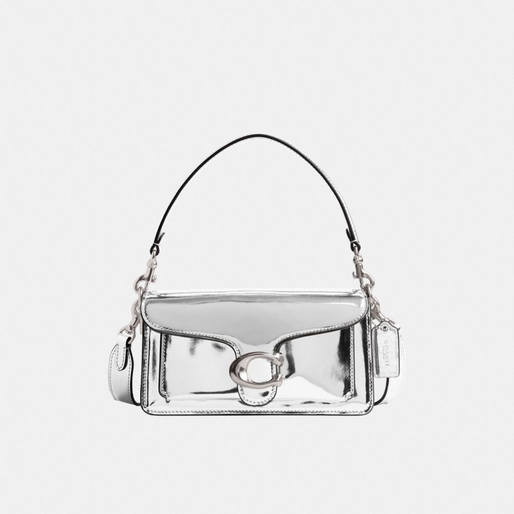 Coach Tabby Shoulder Bag 20 In Metallic Metallic Leather/Silver/Silver | COH865379