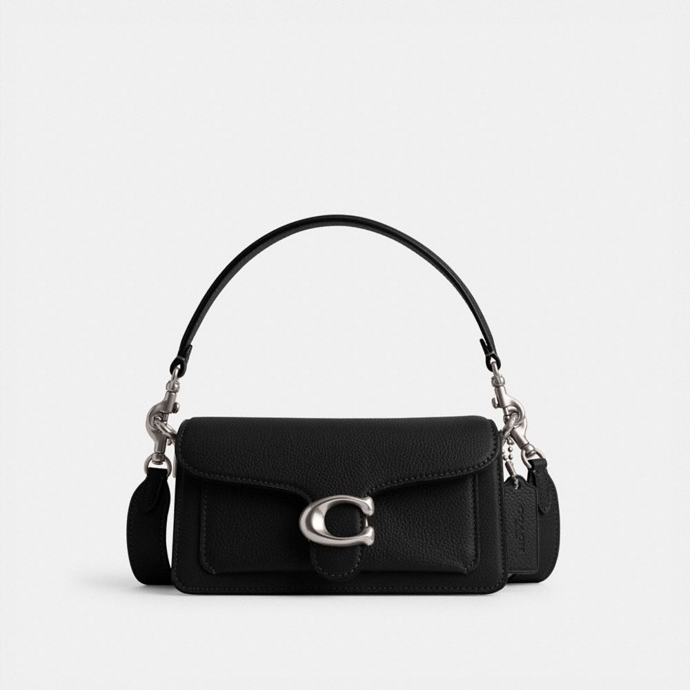 Coach Tabby Shoulder Bag 20 Refined Pebble Leather/Silver/Black | COH864762