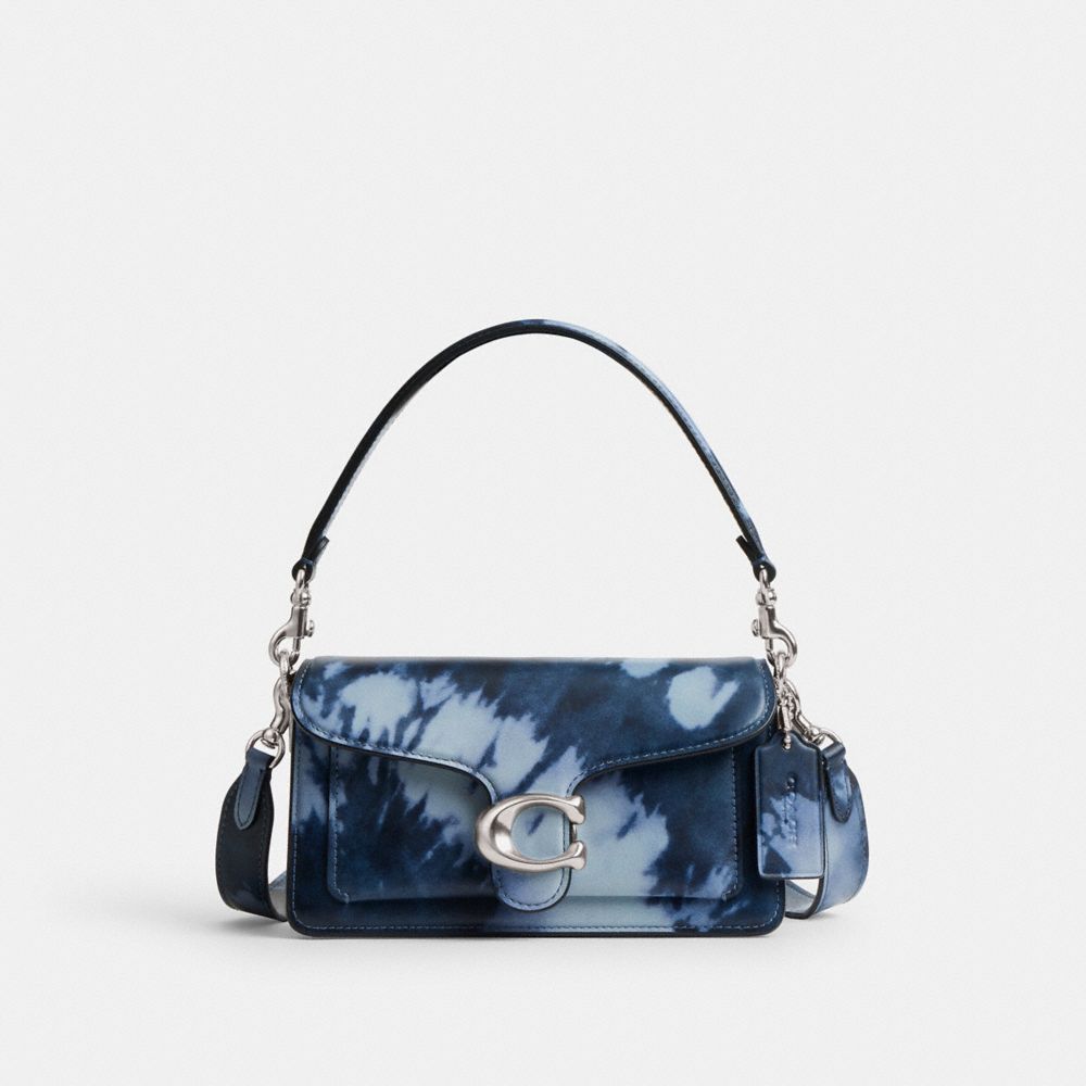 Coach Tabby Shoulder Bag 20 With Tie Dye Print Leather/Silver/Midnight Navy | COH865363