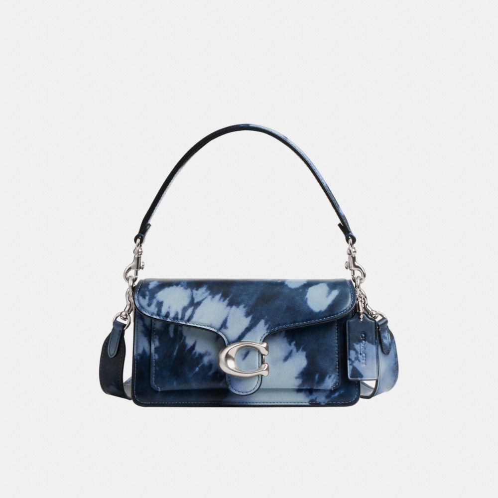 Coach Tabby Shoulder Bag 20 With Tie Dye Print Leather/Silver/Midnight Navy | COH865363