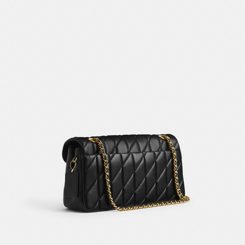 Coach Tabby Shoulder Bag 33 With Quilting Nappa Leather/Brass/Black | COH865292
