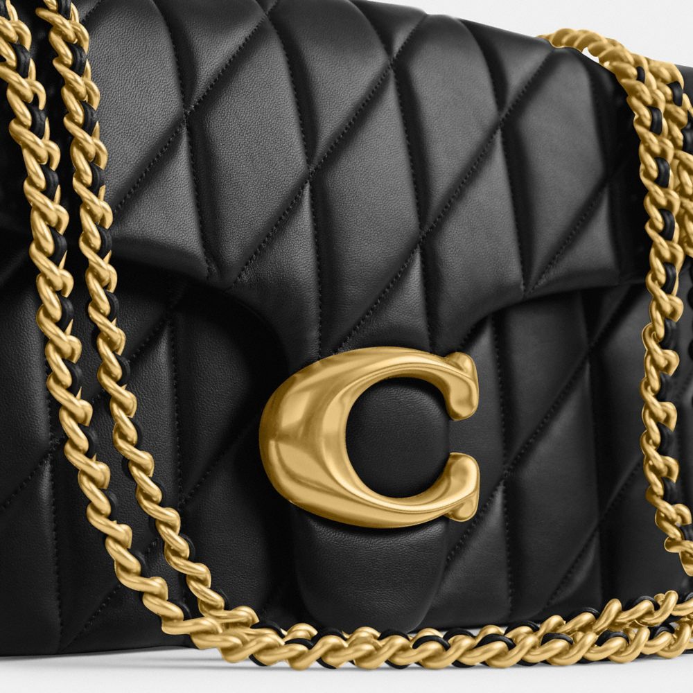 Coach Tabby Shoulder Bag 33 With Quilting Nappa Leather/Brass/Black | COH865292