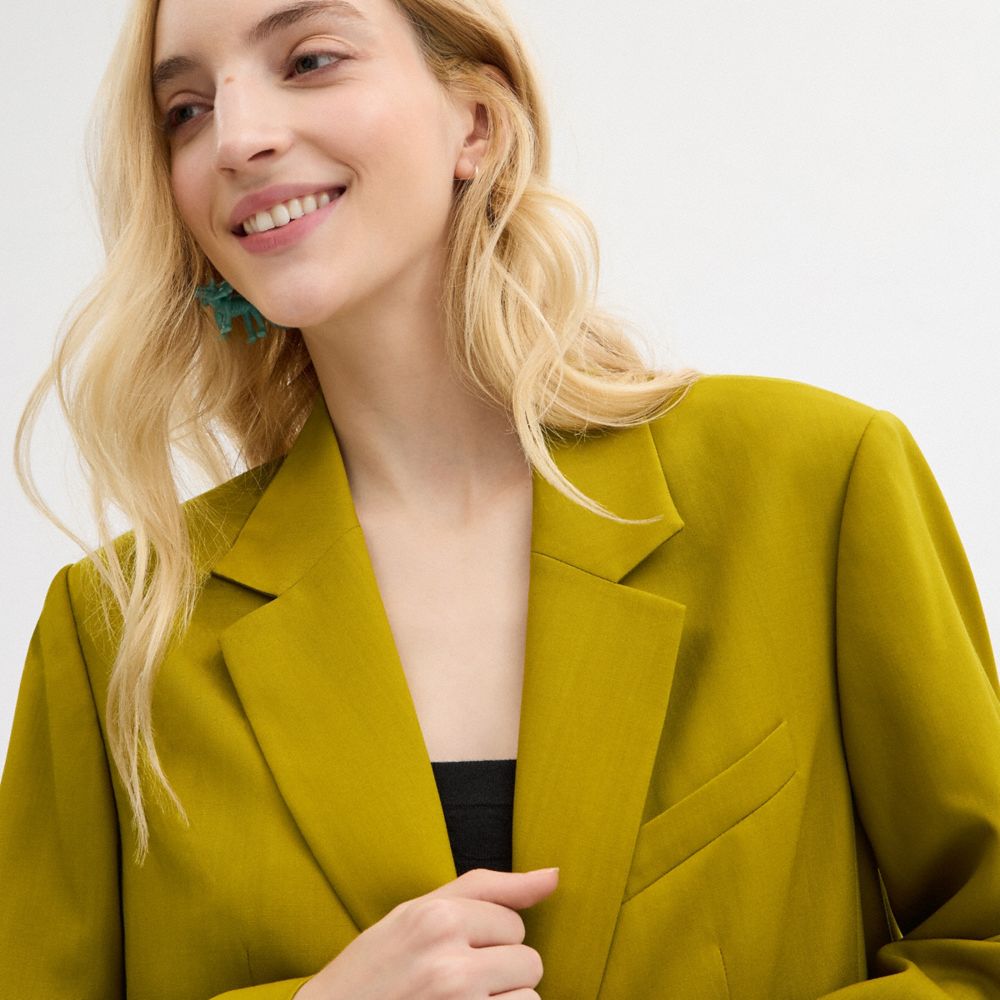 Coach Tailored Blazer Green | COH865935