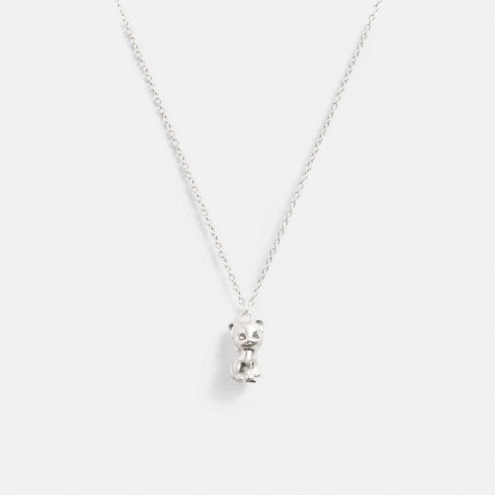 Coach The Lil Nas X Drop Cat Pendant Necklace Silver | COH866111