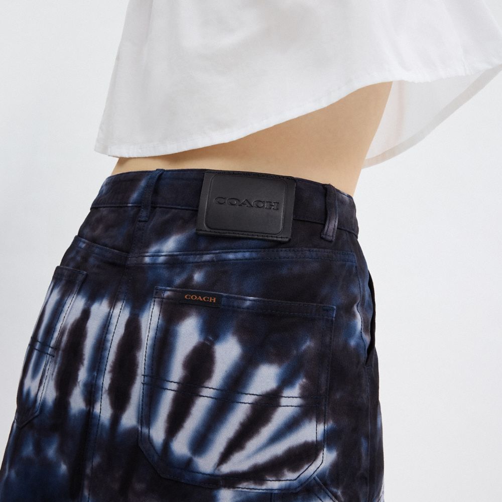 Coach Tie Dye Painter Skirt In Organic Cotton Blue Multi | COH866044