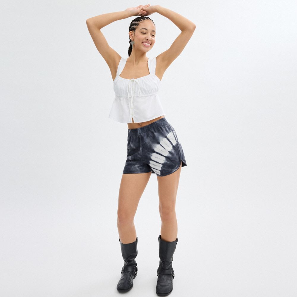Coach Tie Dye Retro Shorts In Organic Cotton Navy Multi | COH866043
