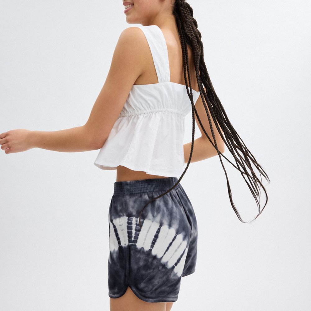 Coach Tie Dye Retro Shorts In Organic Cotton Navy Multi | COH866043
