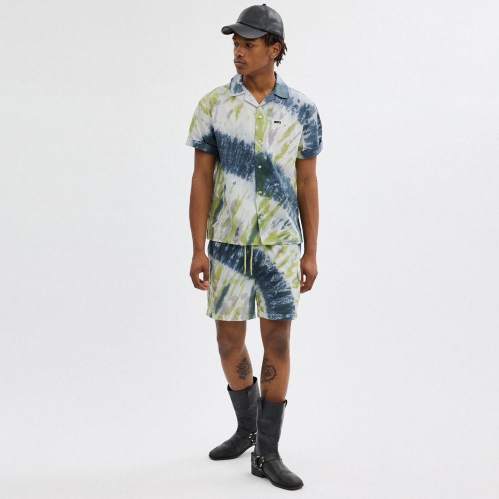 Coach Tie Dye Shorts In Organic Cotton Yellow | COH866955