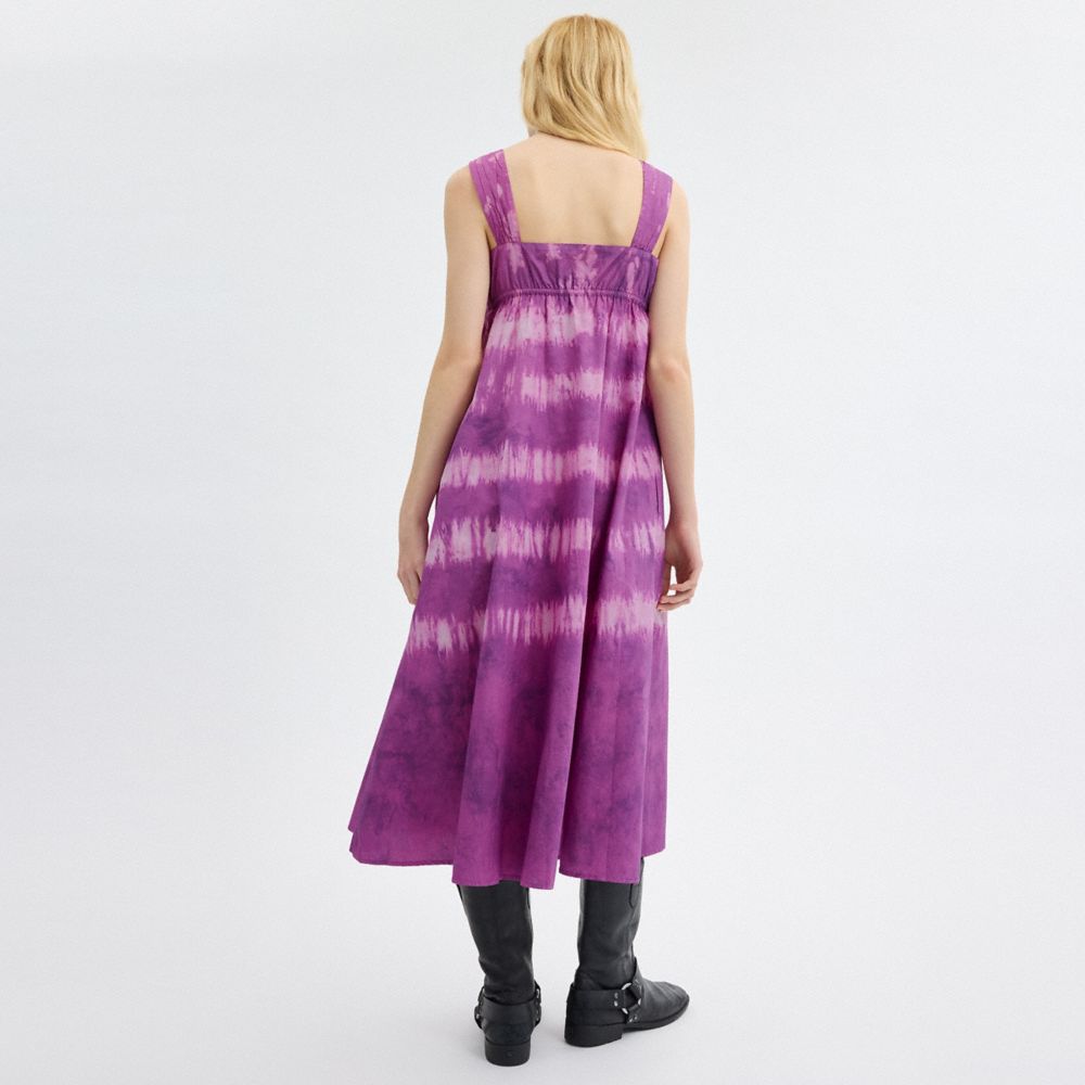 Coach Tie Dye Sleeveless Dress In Organic Cotton Purple | COH866069