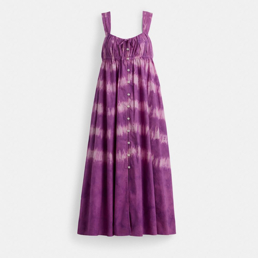 Coach Tie Dye Sleeveless Dress In Organic Cotton Purple | COH866069