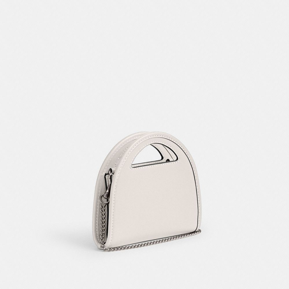 Coach Top Handle Card Case Silver/Chalk | COH865537