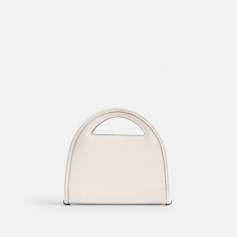 Coach Top Handle Card Case Silver/Chalk | COH865537