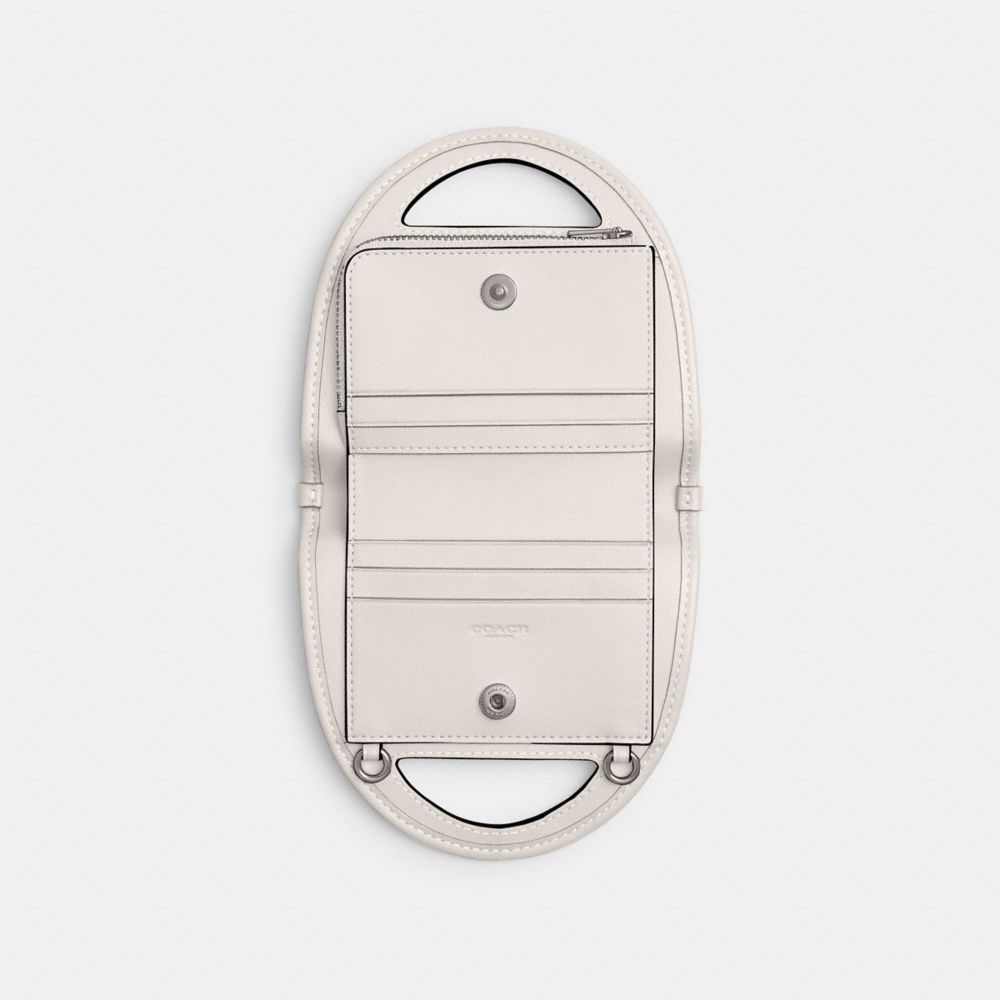 Coach Top Handle Card Case Silver/Chalk | COH865537