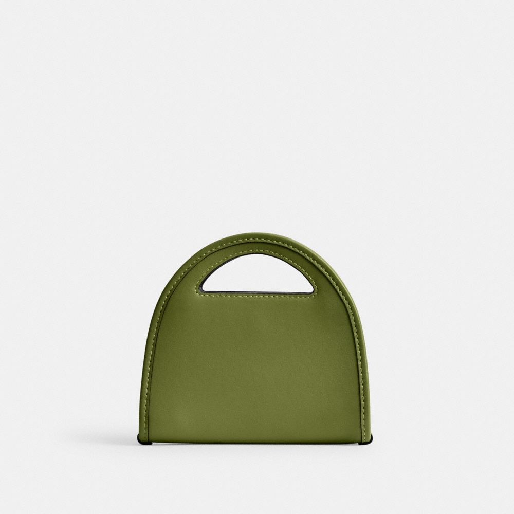 Coach Top Handle Card Case Silver/Dark Lime | COH865647