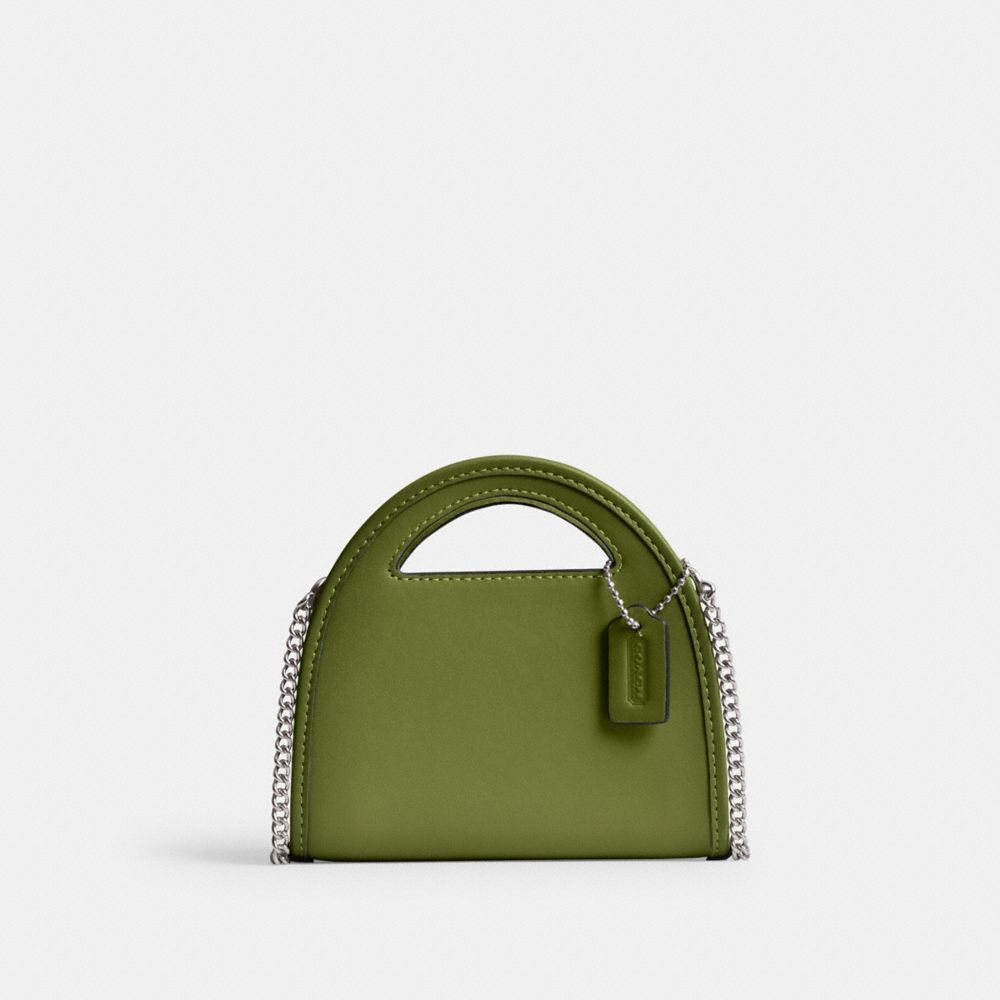 Coach Top Handle Card Case Silver/Dark Lime | COH865647