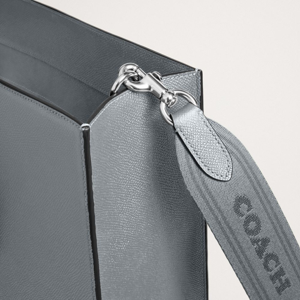 Coach Tote Bag 40 With Signature Canvas Grey Blue | COH866634