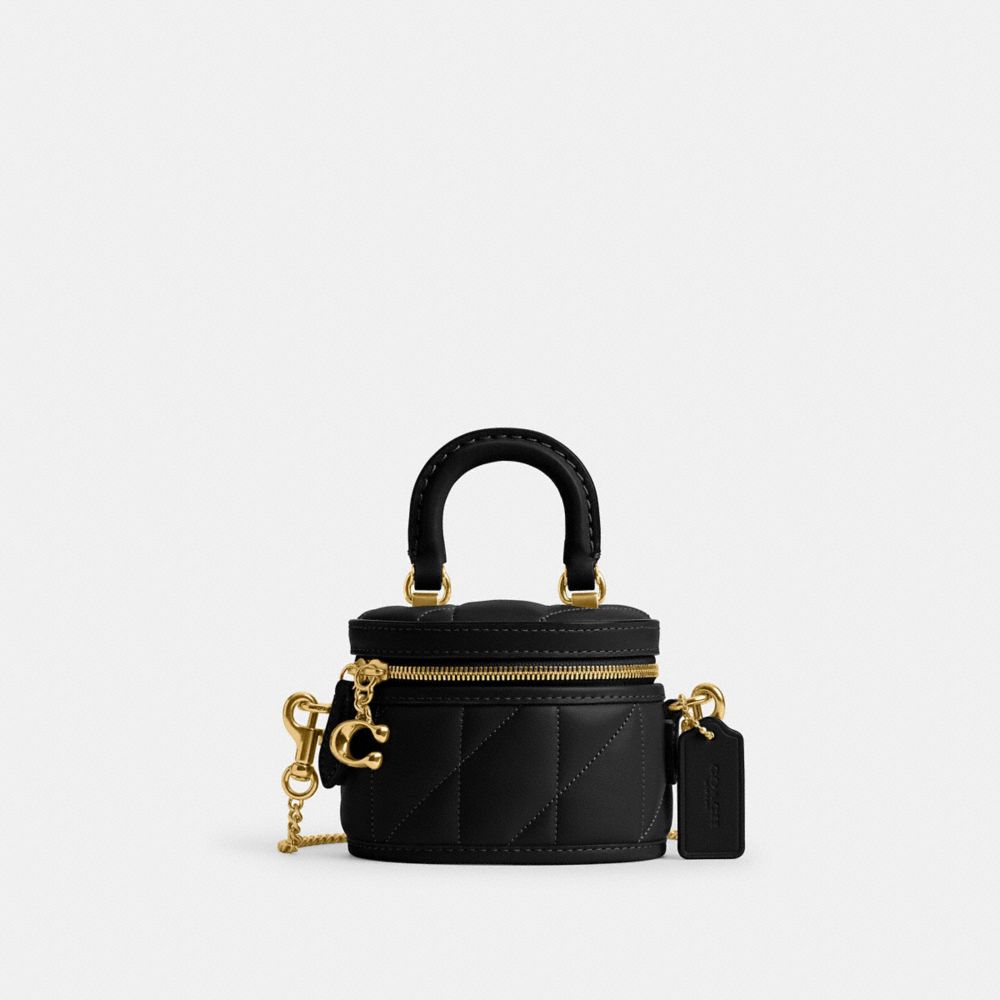 Coach Trail Crossbody Bag 12 With Pillow Quilting Nappa Leather/Brass/Black | COH865261
