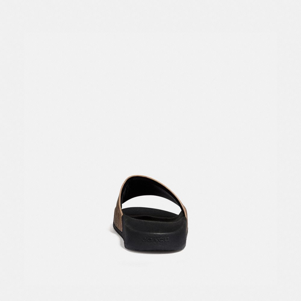 Coach Udele Sport Slide In Signature Canvas Signature Coated Canvas/Rubber/Tan | COH865855