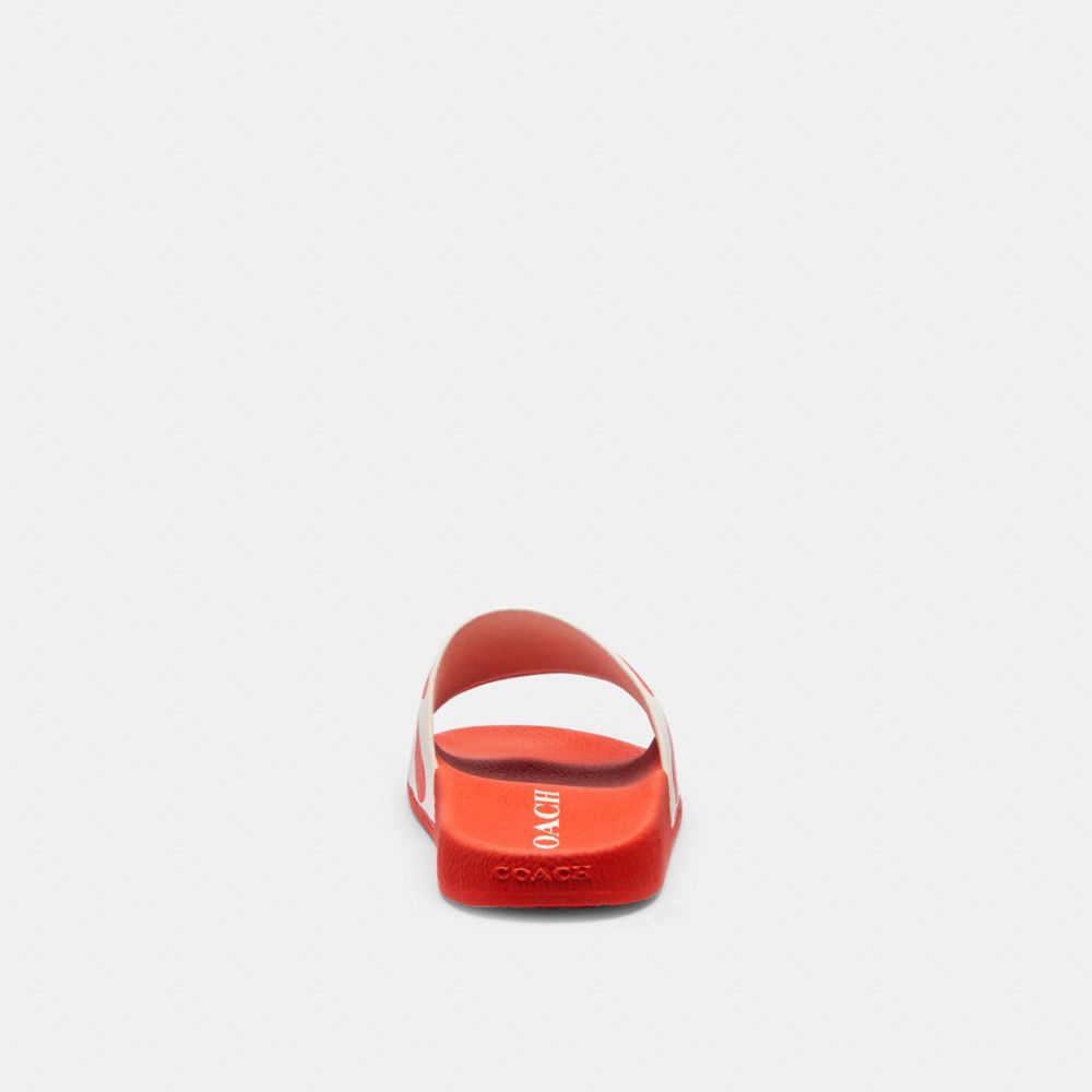 Coach Udele Sport Slide With Valentine'S Print Rubber/Chalk/Sport Red | COH865891
