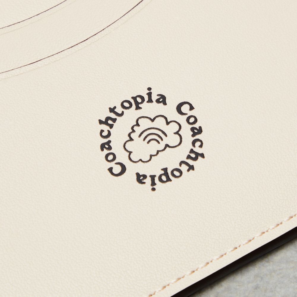 Coach Wavy Card Case In Coachtopia Leather With Cherry Print Coachtopia Leather/Black/Cloud Multi | COH865600