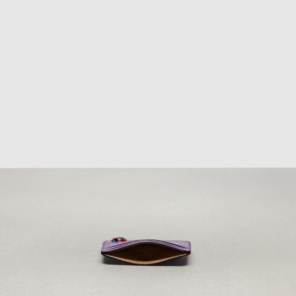 Coach Wavy Card Case In Croc Embossed Coachtopia Leather Iris | COH865543