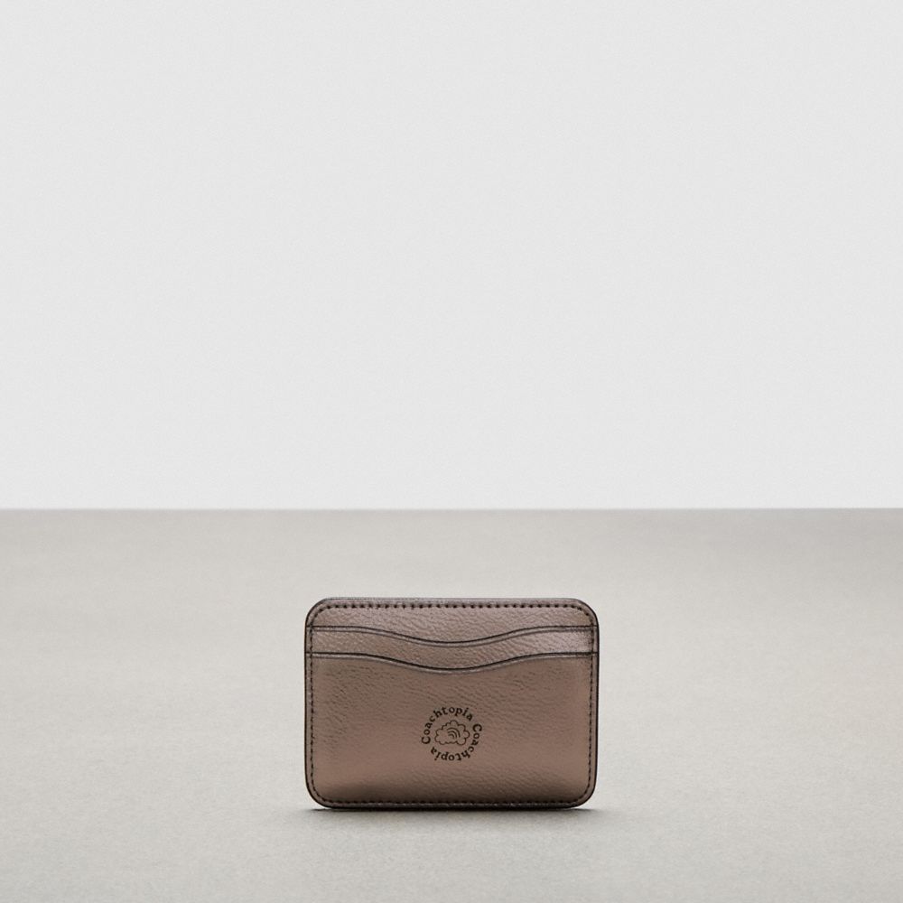 Coach Wavy Card Case In Metallic Coachtopia Leather Gunmetal Metallic | COH865564