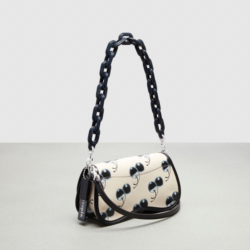Coach Wavy Dinky Bag In Coachtopia Leather With Cherry Print Coachtopia Leather/Black/Chalk Multi | COH865382