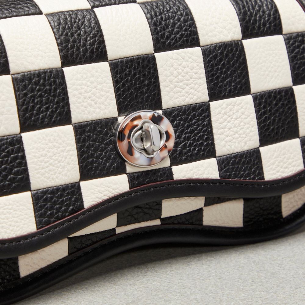 Coach Wavy Dinky Bag In Patchwork Checkerboard Upcrafted Leather Upcrafted Leather™/Black/Chalk | COH865385