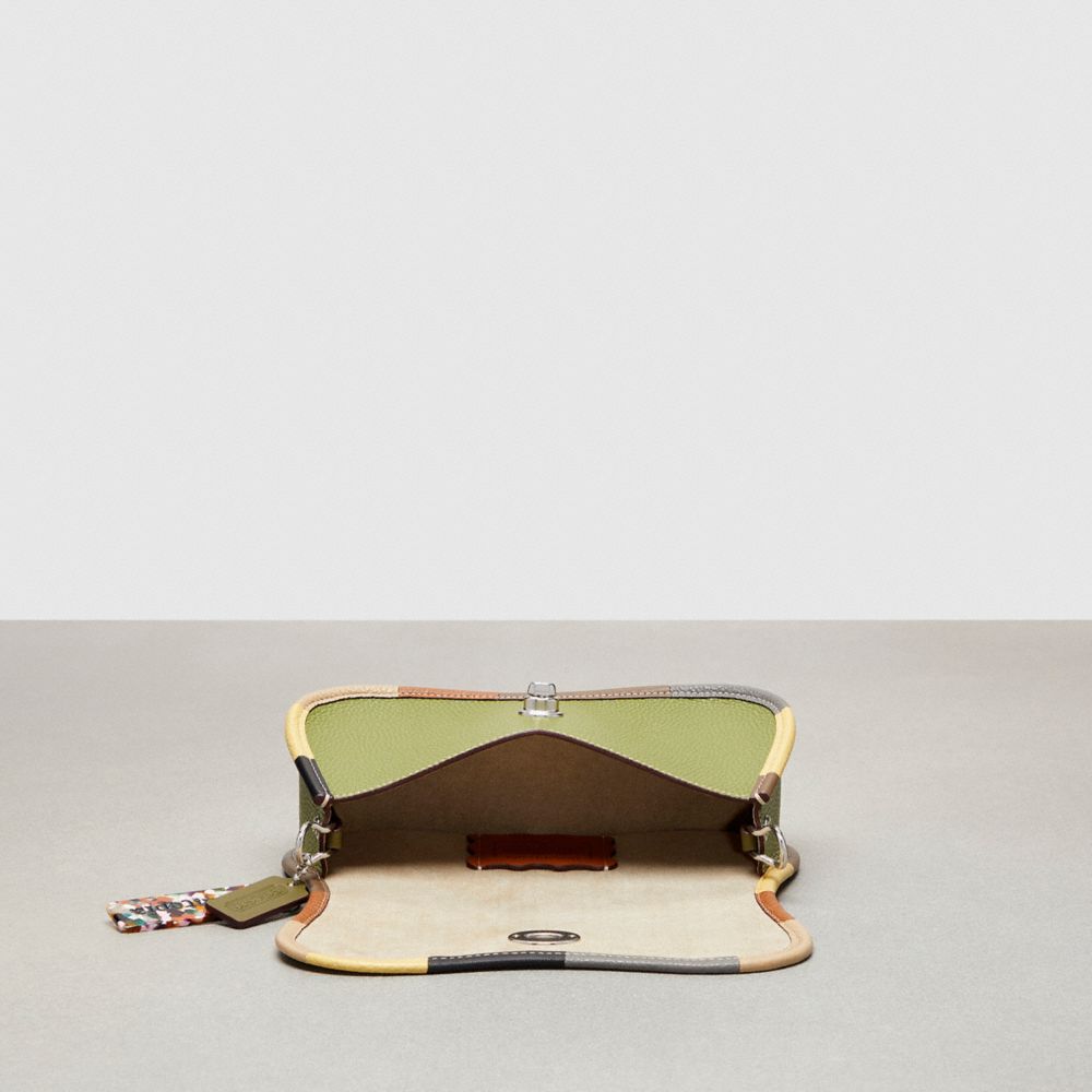 Coach Wavy Dinky Bag With Colorful Binding In Upcrafted Leather Coachtopia Leather/Olive Green Multi | COH865307