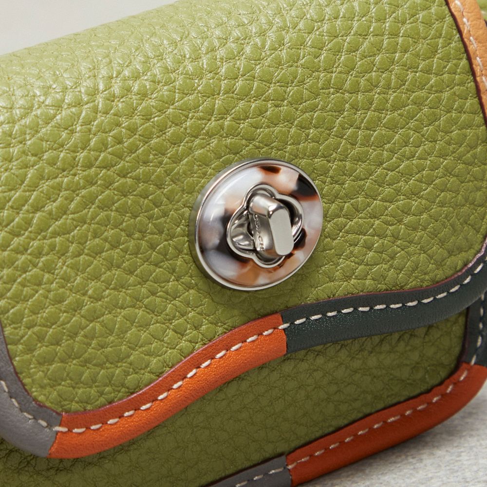 Coach Wavy Wallet With Colorful Binding In Upcrafted Leather Coachtopia Leather/Olive Green Multi | COH865557