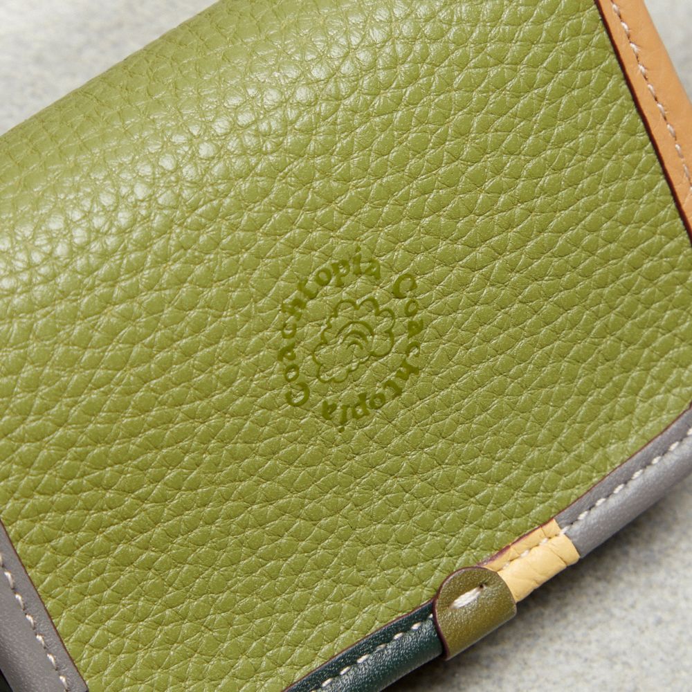 Coach Wavy Wallet With Colorful Binding In Upcrafted Leather Coachtopia Leather/Olive Green Multi | COH865557
