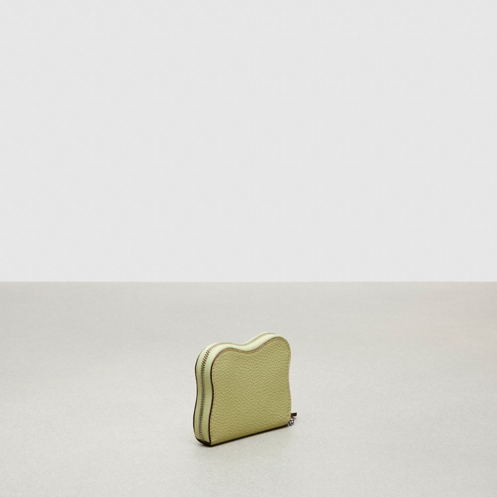 Coach Wavy Zip Around Wallet In Coachtopia Leather Pale Lime | COH865531