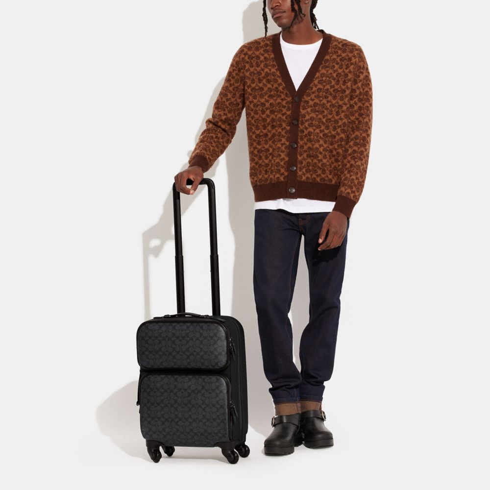 Coach Wheeled Carry On In Signature Canvas Charcoal | COH866650