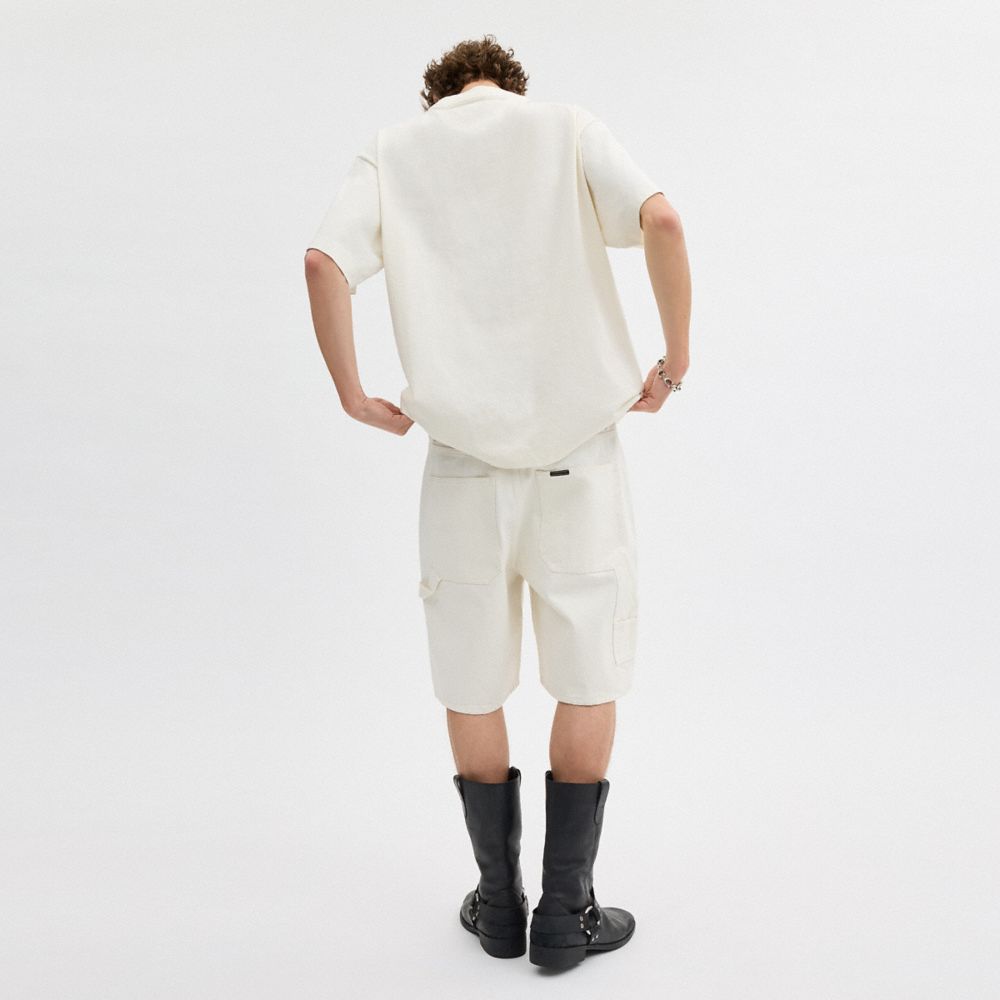 Coach White Denim Shorts In Organic Cotton White | COH866956
