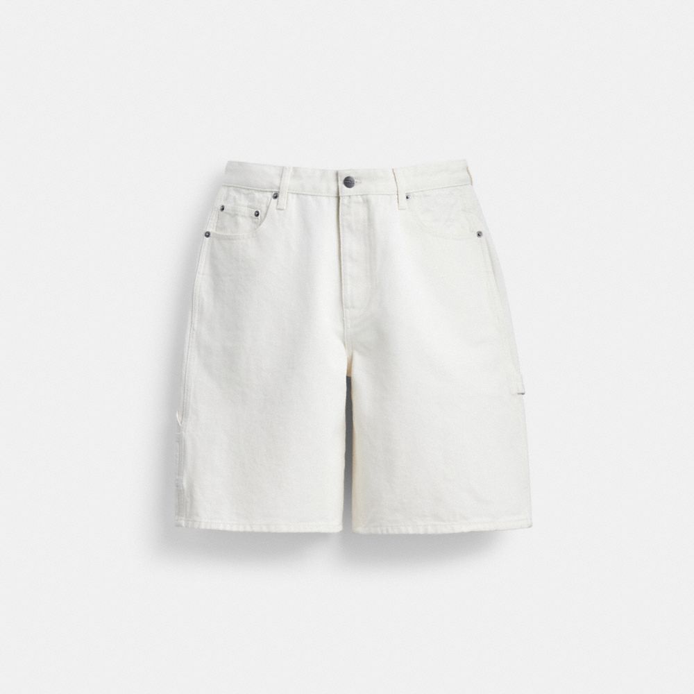 Coach White Denim Shorts In Organic Cotton White | COH866956
