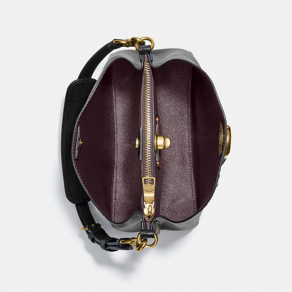 Coach Willow Bucket Bag Refined Pebble Leather/Brass/Black | COH864928