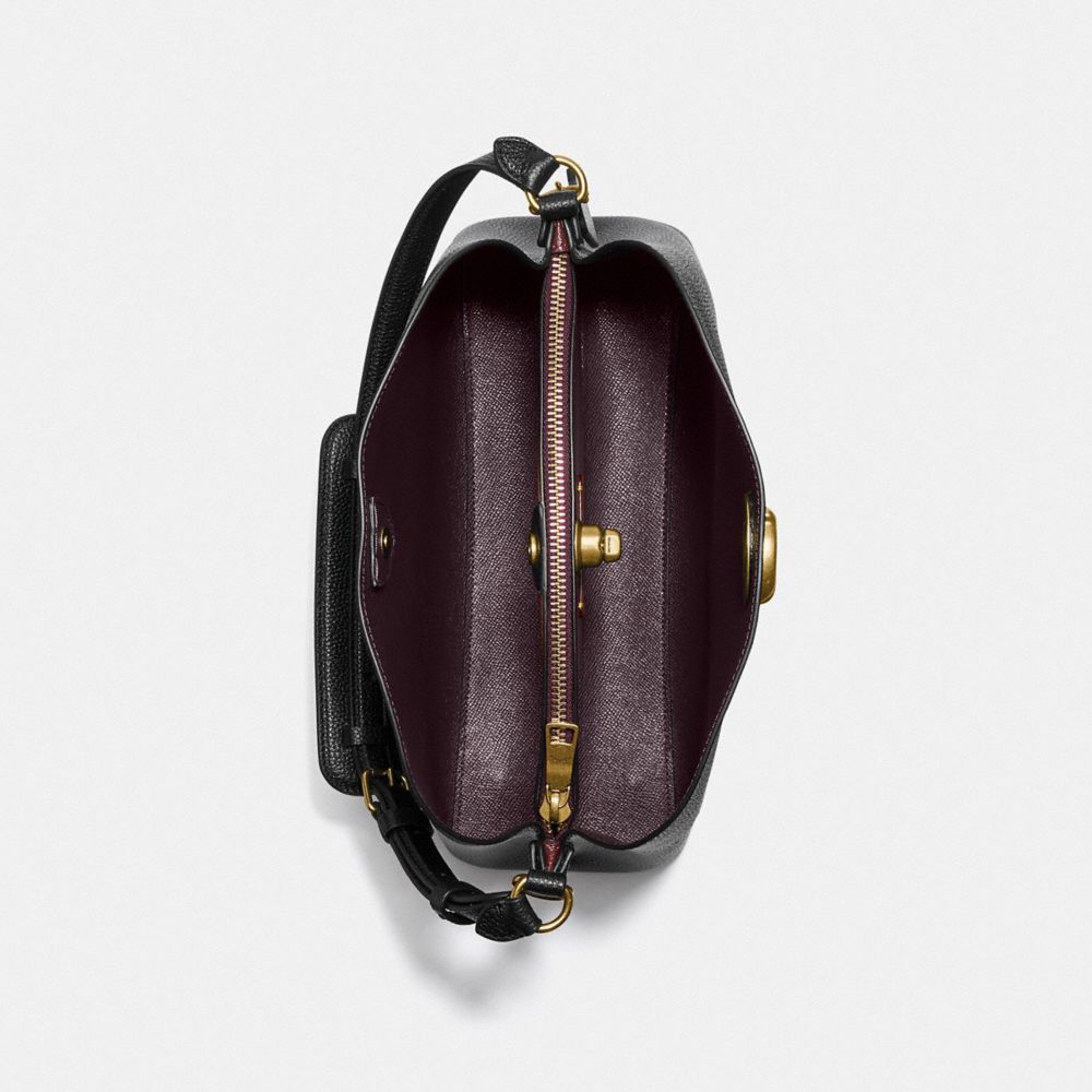 Coach Willow Shoulder Bag Refined Pebble Leather/Brass/Black | COH864950