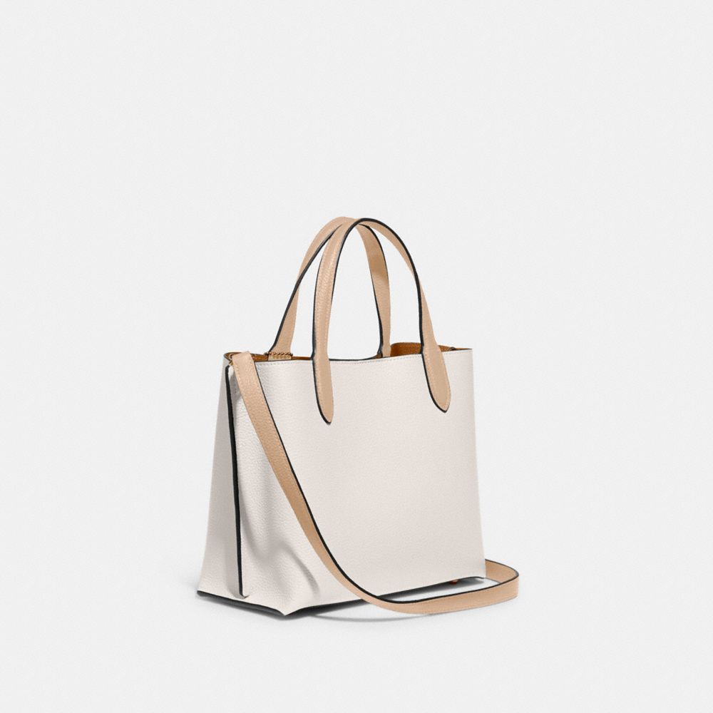 Coach Willow Tote Bag 24 In Colorblock Refined Pebble Leather/Brass/Chalk Multi | COH865063