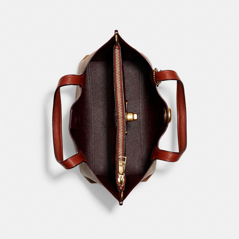 Coach Willow Tote Bag 24 In Signature Canvas Signature Coated Canvas/Brass/Tan/Rust | COH865059