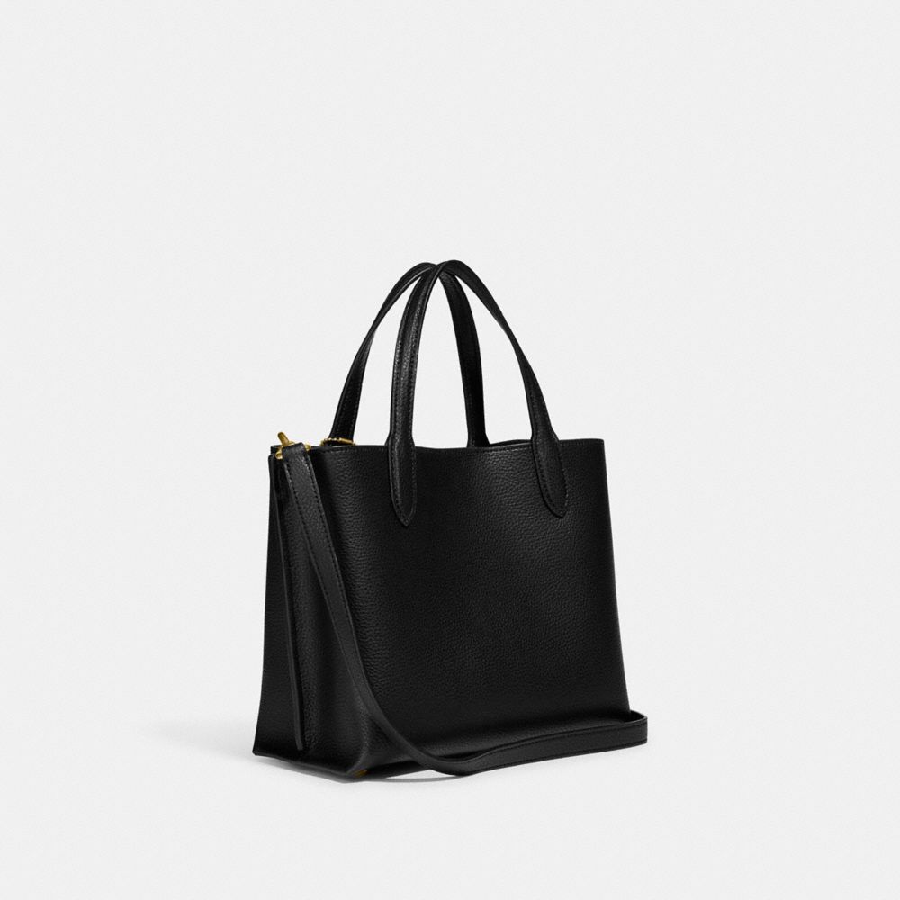 Coach Willow Tote Bag 24 Refined Pebble Leather/Brass/Black | COH865327