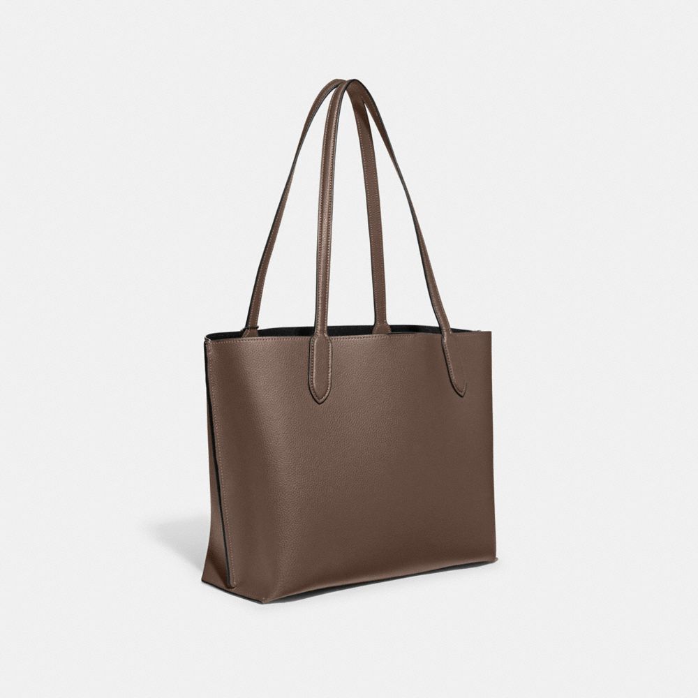 Coach Willow Tote Bag Refined Pebble Leather/Brass/Dark Stone | COH865015