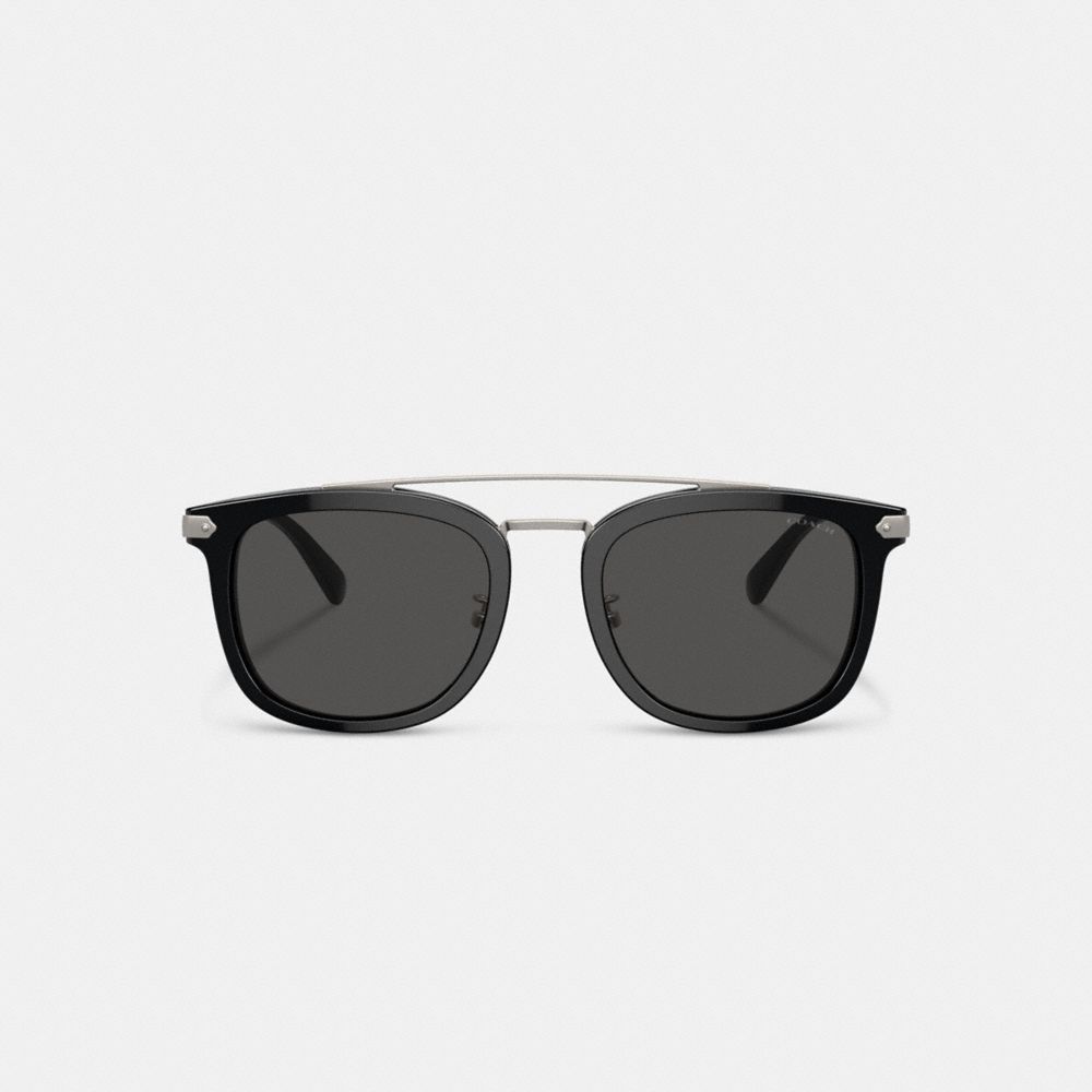 Coach Wrap Around Hangtag Browbar Sunglasses Black | COH867058