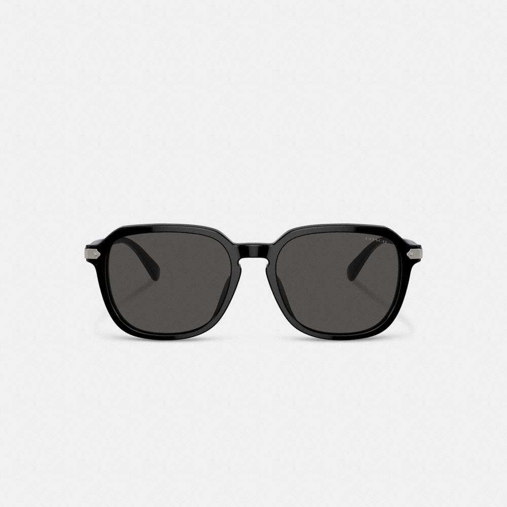 Coach Wrap Around Hangtag Keyhole Sunglasses Black | COH867068