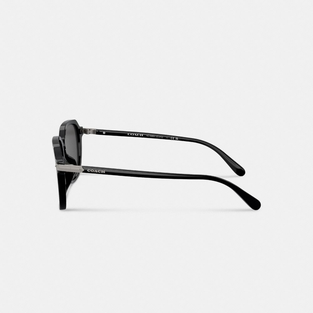 Coach Wrap Around Hangtag Keyhole Sunglasses Black | COH867068