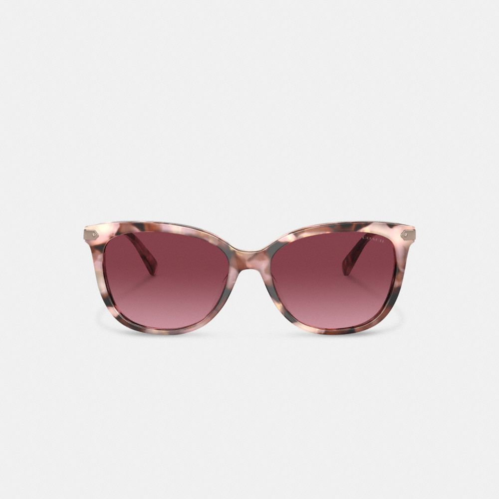Coach Wrap Around Hangtag Square Sunglasses Pink Tortoise | COH866337